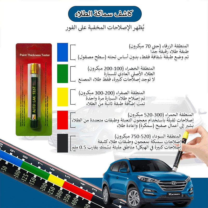 جهاز قياس سماكة طلاء السيارات